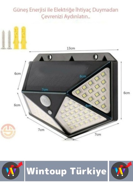 Outdoor Dış Mekan Aydınlatma Güneş Enerjili Hareket Sensörlü 3 Modlu 100 LED Solar Bahçe Lambası fiyatları