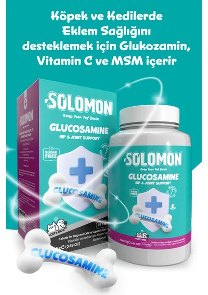 Glucosamine Tablet (Kedi ve Köpekler Için Kemik ve Kas Destekleyici Takviye 75 Tablet) fırsatları