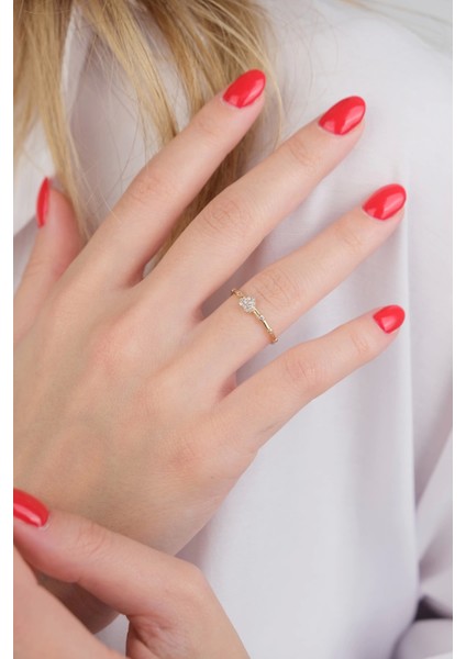 Güzide 14 Ayar Altın Taşlı Kalp Yüzük fırsatları