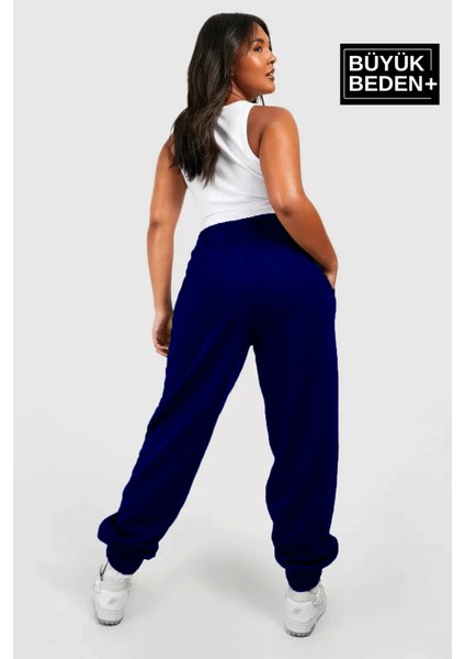 Kadın Büyük Beden Paça Lastikli New York Baskılı Ince Eşofman Altı SPR25BEAK48 modelleri