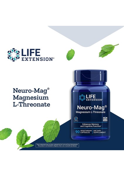 Neuro-Mag Magnesium L-Threonate Magnezyum L-Treonat 2000 Mg Magtein Memory Function Brain Health
