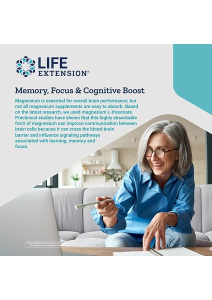 Neuro-Mag Magnesium L-Threonate Magnezyum L-Treonat 2000 Mg Magtein Memory Function Brain Health