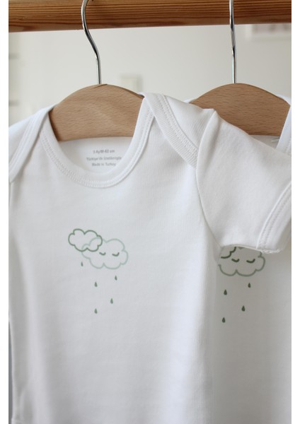 Organik Pamuklu Bebek Body 3'lü Bulutlu modelleri