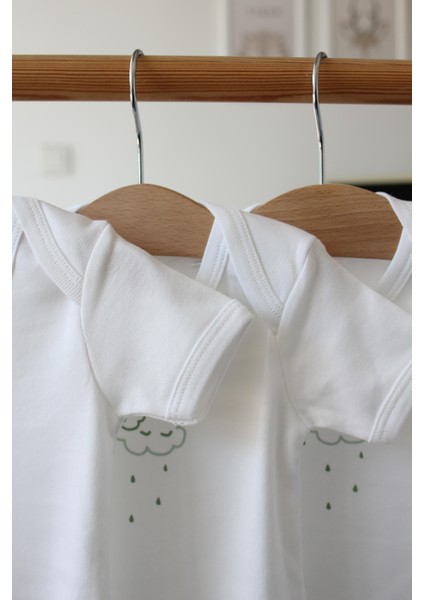 Organik Pamuklu Bebek Body 3'lü Bulutlu fırsatları