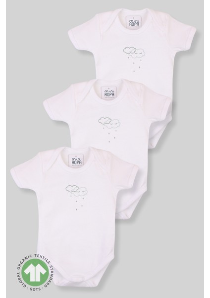 Organik Pamuklu Bebek Body 3'lü Bulutlu indirimleri