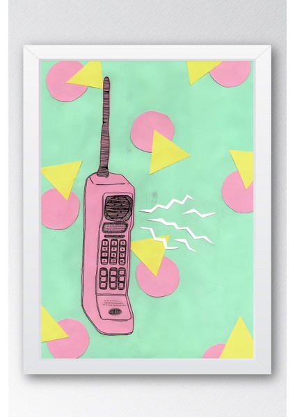 Brick Phone Çerçeveli Tablo - Pop Art Poster Tablo