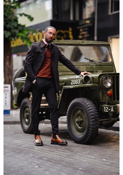 Özel Tasarım Slim Fit Geniş Yaka Trençkot fırsatları