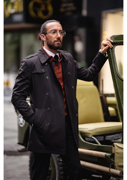 Özel Tasarım Slim Fit Geniş Yaka Trençkot indirimleri