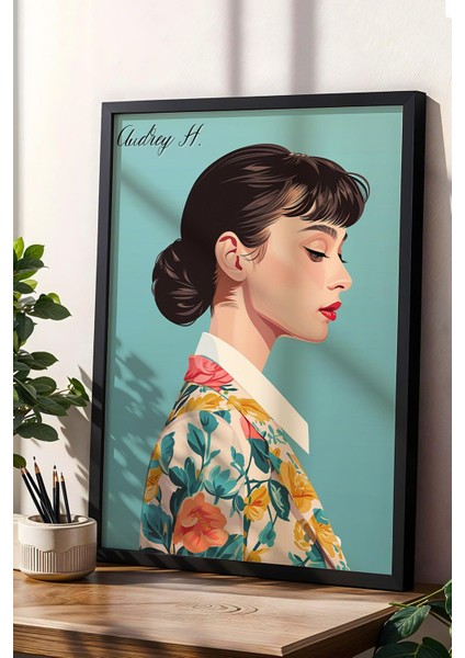 Audrey Hepburn Çerçeveli Tablo - Pop Art Poster Tablo