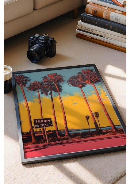 80'ler Miami Ignore This Text Çerçeveli Tablo - Pop Art Poster Tablo fiyatları