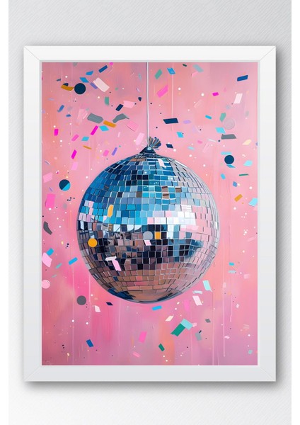 Disko Topu Çerçeveli Tablo - Pop Art Poster Tablo