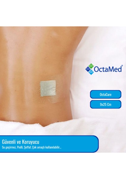Su Geçirmez Şeffaf Pu Film Yara Örtüsü (Sezeryan Bandı) Octamed 5 Adet 9CMX25CM