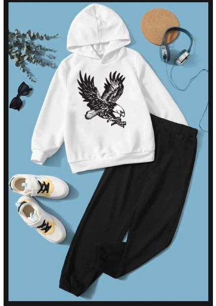 Çocuk Kartal Baskılı Eşofman Takımı