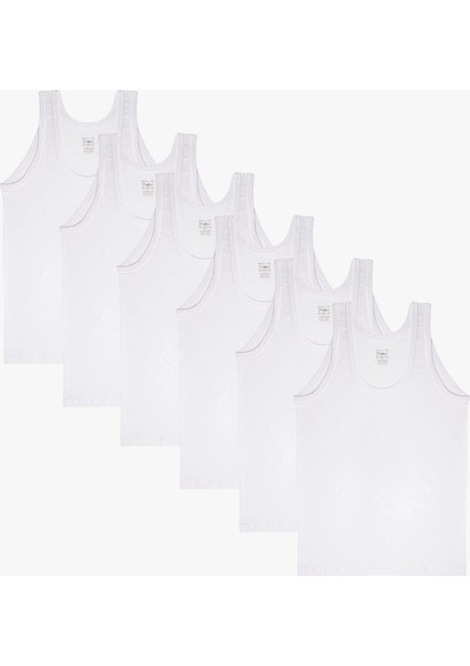 Erkek Penye Atlet %100 Pamuk 6'lı Paket-Beyaz fırsatları