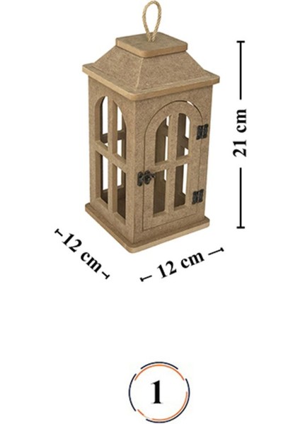 ahşap Boyanabilir Mdf Kare Ayaklı Dekoratif Fener, Şamdan , Mumluk 3 Lü Set fiyatları