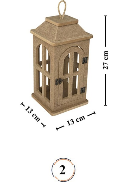 ahşap Boyanabilir Mdf Kare Ayaklı Dekoratif Fener, Şamdan , Mumluk 3 Lü Set modelleri