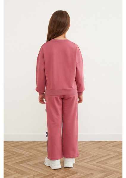 Kelebek Nakışlı Kurdeleli Kız Çocuk Takım modelleri