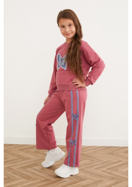 Kelebek Nakışlı Kurdeleli Kız Çocuk Takım fırsatları