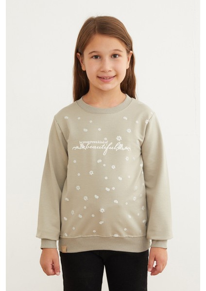Beautiful Yazı Baskılı Kız Çocuk Sweatshirt fiyatları