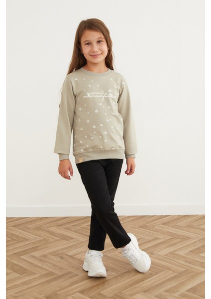 Beautiful Yazı Baskılı Kız Çocuk Sweatshirt indirimleri