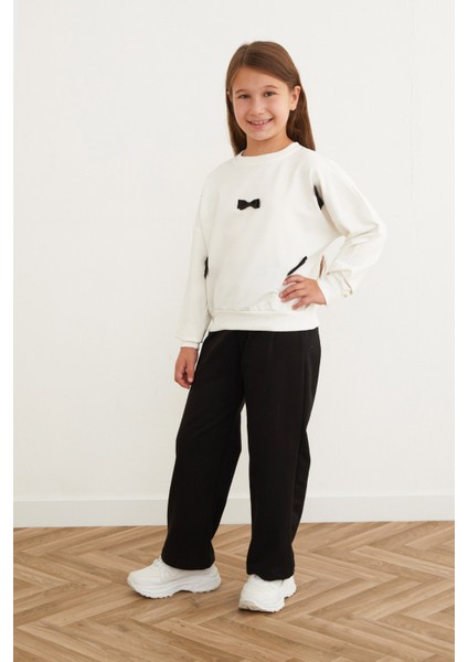 Kurdele Detaylı Beli Lastikli Kız Çocuk Takım fiyatları