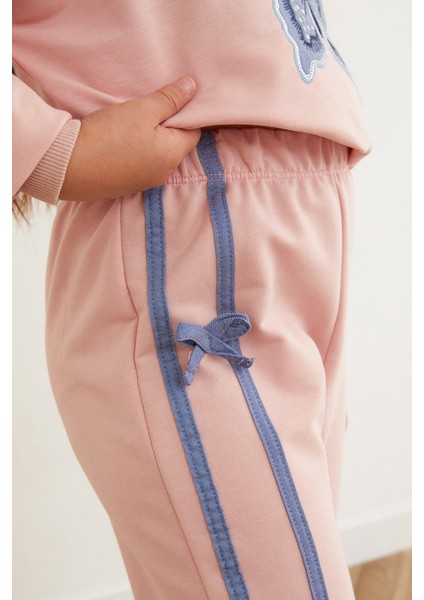 Kelebek Nakışlı Kurdeleli Kız Çocuk Takım