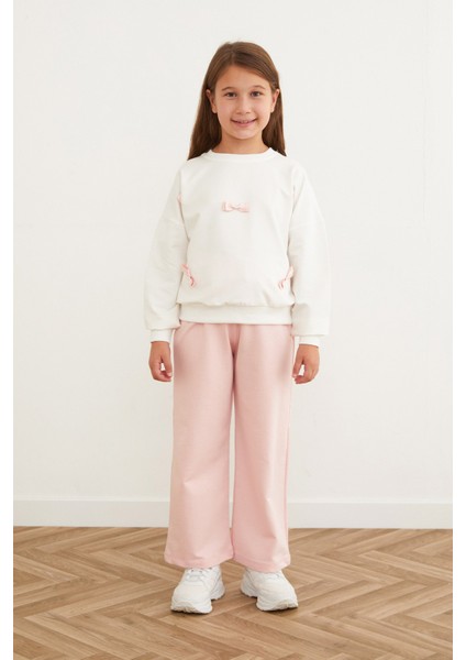 Kurdele Detaylı Beli Lastikli Kız Çocuk Takım fırsatları
