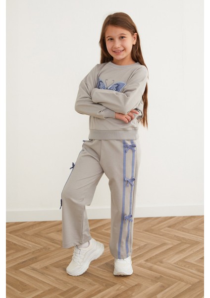 Kelebek Nakışlı Kurdeleli Kız Çocuk Takım fiyatları