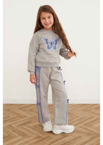 Kelebek Nakışlı Kurdeleli Kız Çocuk Takım fırsatları
