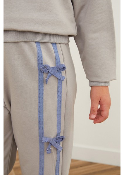 Kelebek Nakışlı Kurdeleli Kız Çocuk Takım