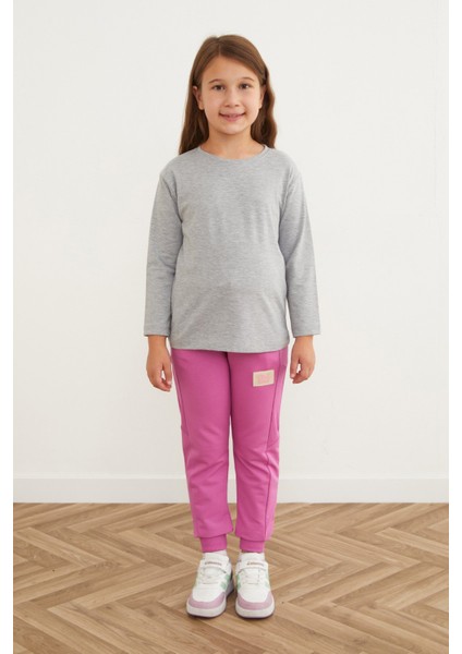 Beli Lastikli Armalı Jogger Kız Çocuk Eşofman Altı