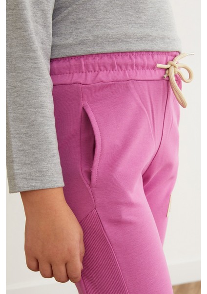 Beli Lastikli Armalı Jogger Kız Çocuk Eşofman Altı