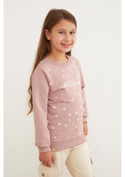 Beautiful Yazı Baskılı Kız Çocuk Sweatshirt fiyatları