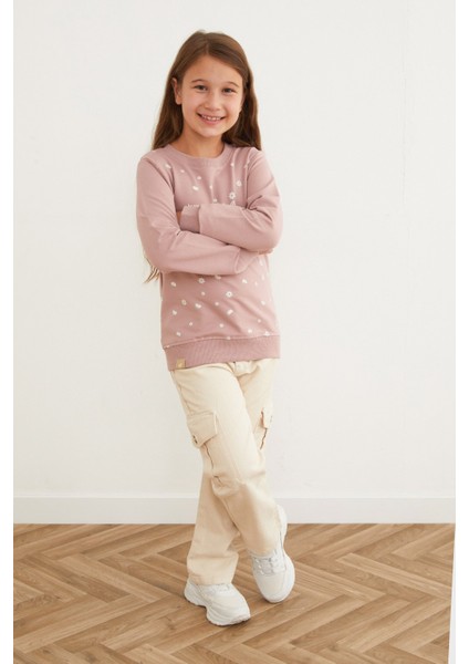 Beautiful Yazı Baskılı Kız Çocuk Sweatshirt modelleri