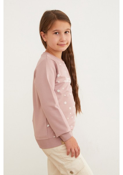 Beautiful Yazı Baskılı Kız Çocuk Sweatshirt indirimleri