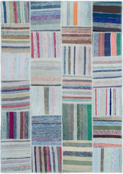 Atina Mavi Eskitme Yün Modern Desenli Yün Hav Toz Vermez Leke Tutmayan Salon Yolluk Mutfak El Dokuma Halı