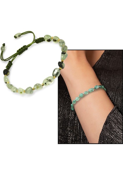 Makrome Örgülü Naturel Kesim Prinayt Doğaltaş Kadın Bileklik fiyatları