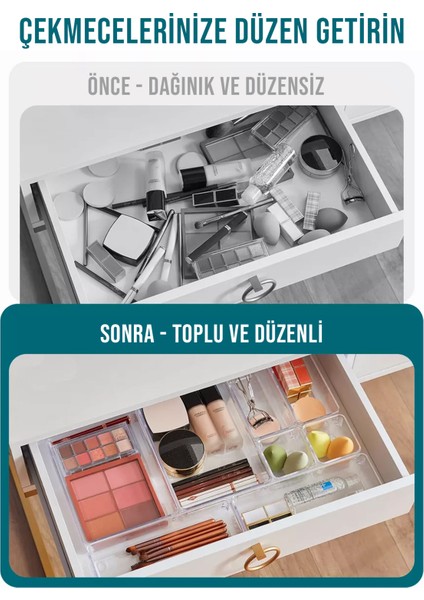 16 Parça Modüler Çok Amaçlı Çekmece Içi Düzenleyici Makyaj Takı Ofis Mutfak Organizeri fiyatları