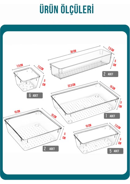 16 Parça Modüler Çok Amaçlı Çekmece Içi Düzenleyici Makyaj Takı Ofis Mutfak Organizeri fırsatları