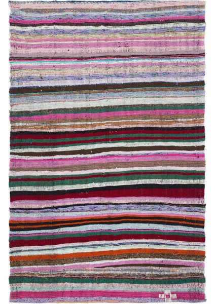 Teselya Bej Çizgili Yün Modern Desenli Yün Hav Toz Vermez Leke Tutmayan Salon Yolluk Mutfak El Dokuma Halı