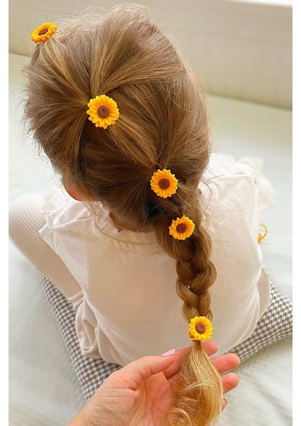 Ayçiçeği Lastik Toka Okul Tokası Kız Çocuk Tokası 2 Adet fiyatları