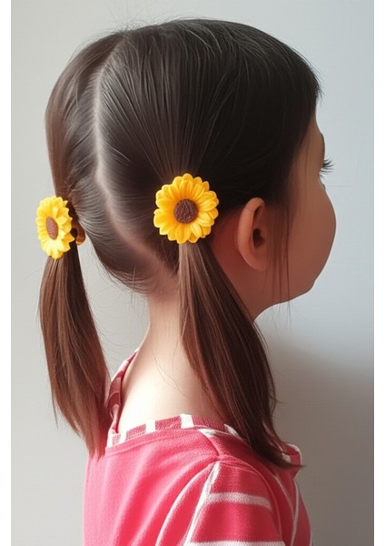 Ayçiçeği Lastik Toka Okul Tokası Kız Çocuk Tokası 2 Adet fırsatları