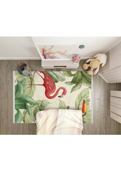 Figürlü Yeşil Pamuk Dikdörtgen Modern Desenli Pamuk Makinada Yıkanabilir Hav Toz Vermez Leke Tutmayan Kaymaz Taban Dijital Makine Baskı Salon Yolluk Mutfak Halı modelleri