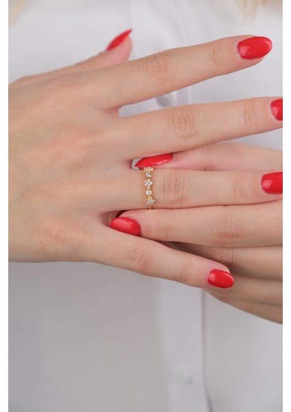 Güzide 14 Ayar Altın Taşlı Yüzük modelleri