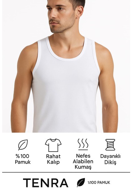 Beyaz Askılı Erkek Atlet Avantajlı Paket 3 Adet %100 Pamuk