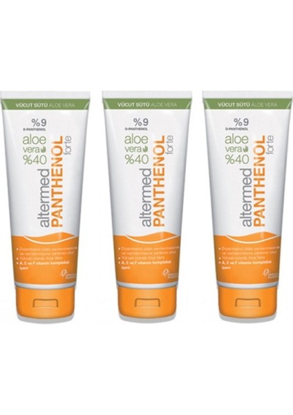 %9 Panthenol , %40 Aloe Vera Içeren Vücut Sütü 230 ml X3 Adet