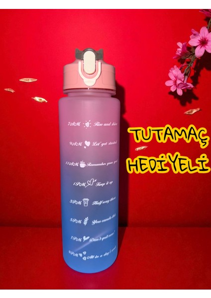 Motivasyon Su Matarası Sporcu Matarası Suluk 900 ml Tutamaç Hediyeli