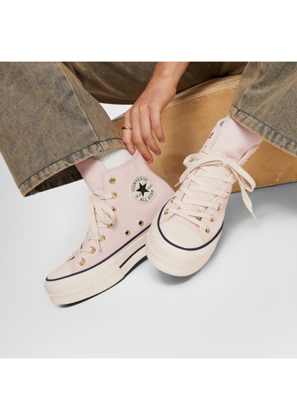 Chuck Taylor All Star Lift Platform Suede Çocuk Krem Sneaker A13823C.691