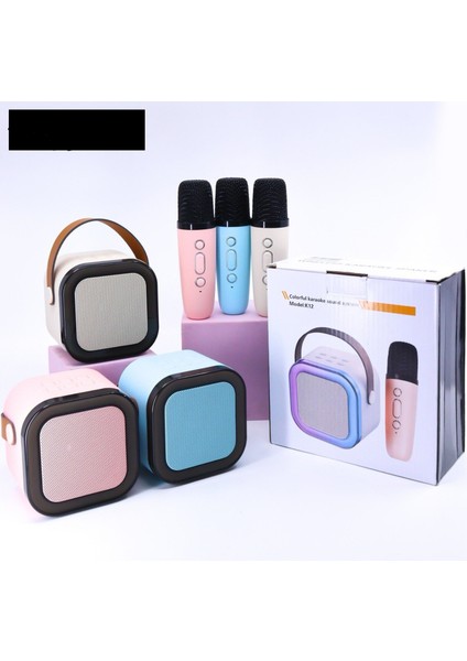 K12 Taşınabilir Kablosuz Çocuk Karaoke Bluetooth Hoparlör ve Mini Mikrofon Seti fırsatları