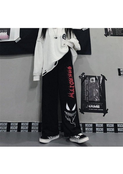 Sokak Tarzı Venom Baskılı Unisex Baggy Eşofman